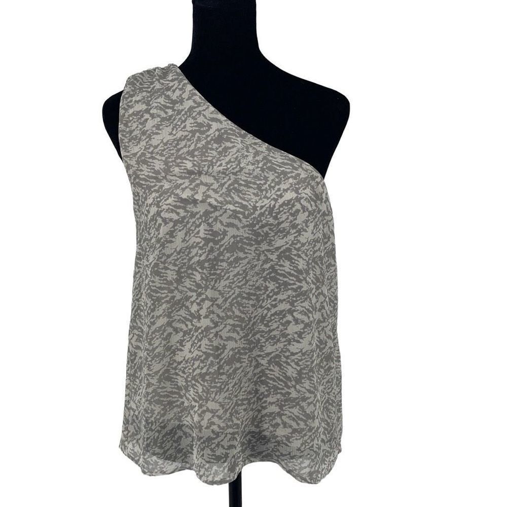 Gilli Womens Patterned‎ Lined One-shoulder Sedona Top Gray Size Small